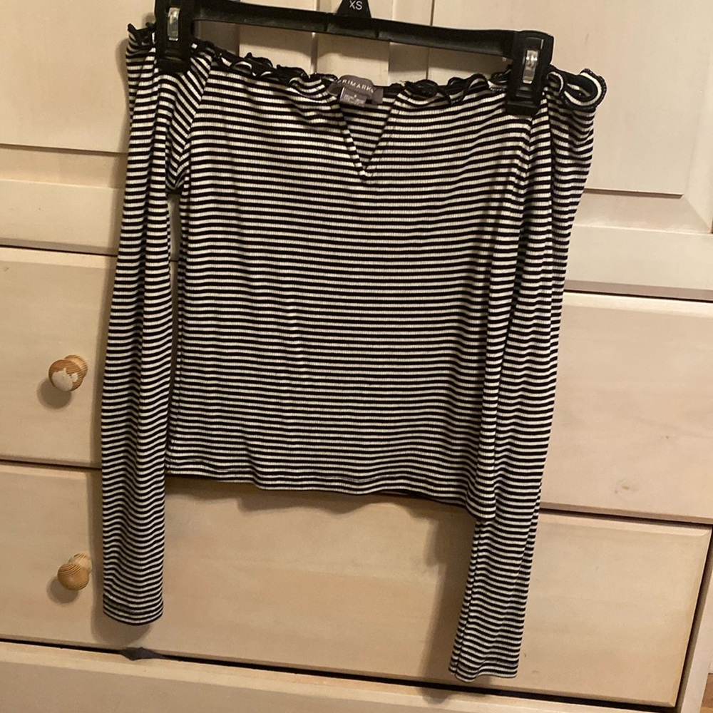 Off the shoulder striped top